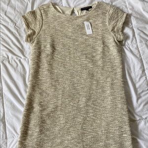 Size 6 Banana Republic Cream/Gold Shift Dress